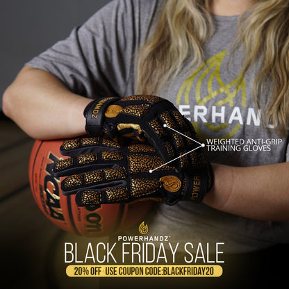 POWERHANDZ Basketball Anti-Grip Weighted Gloves - POWERHANDZ