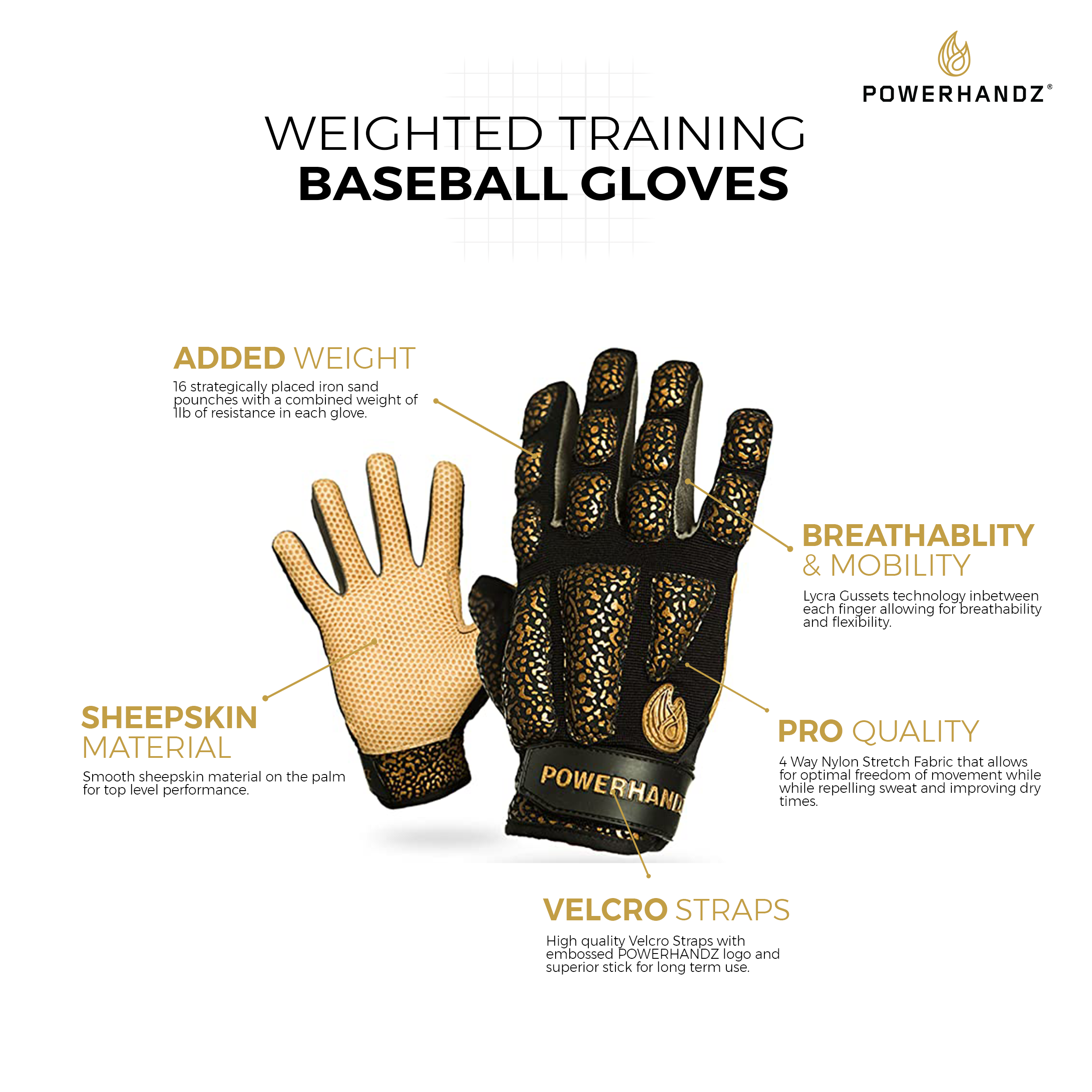 POWERHANDZ Weighted Baseball Gloves - POWERHANDZ