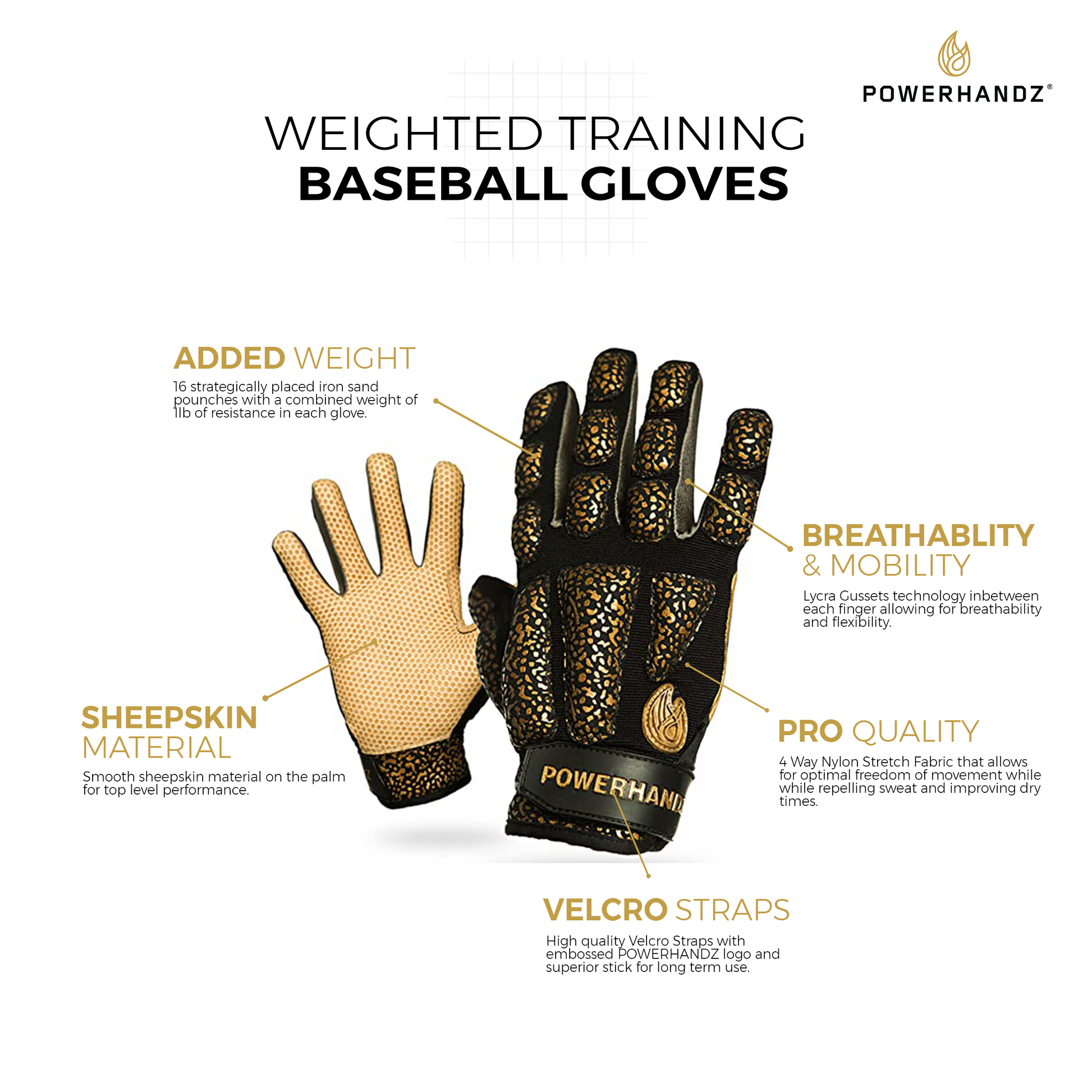 POWERHANDZ Weighted Baseball Gloves - POWERHANDZ